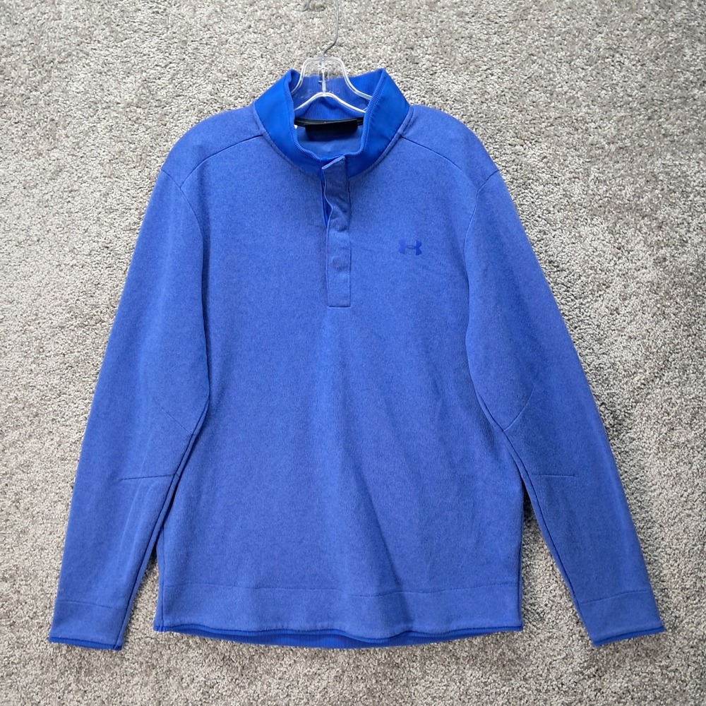 Under Armour UA Golf ColdGear Mens XL Blue Quarter Snap Pullover Sweater